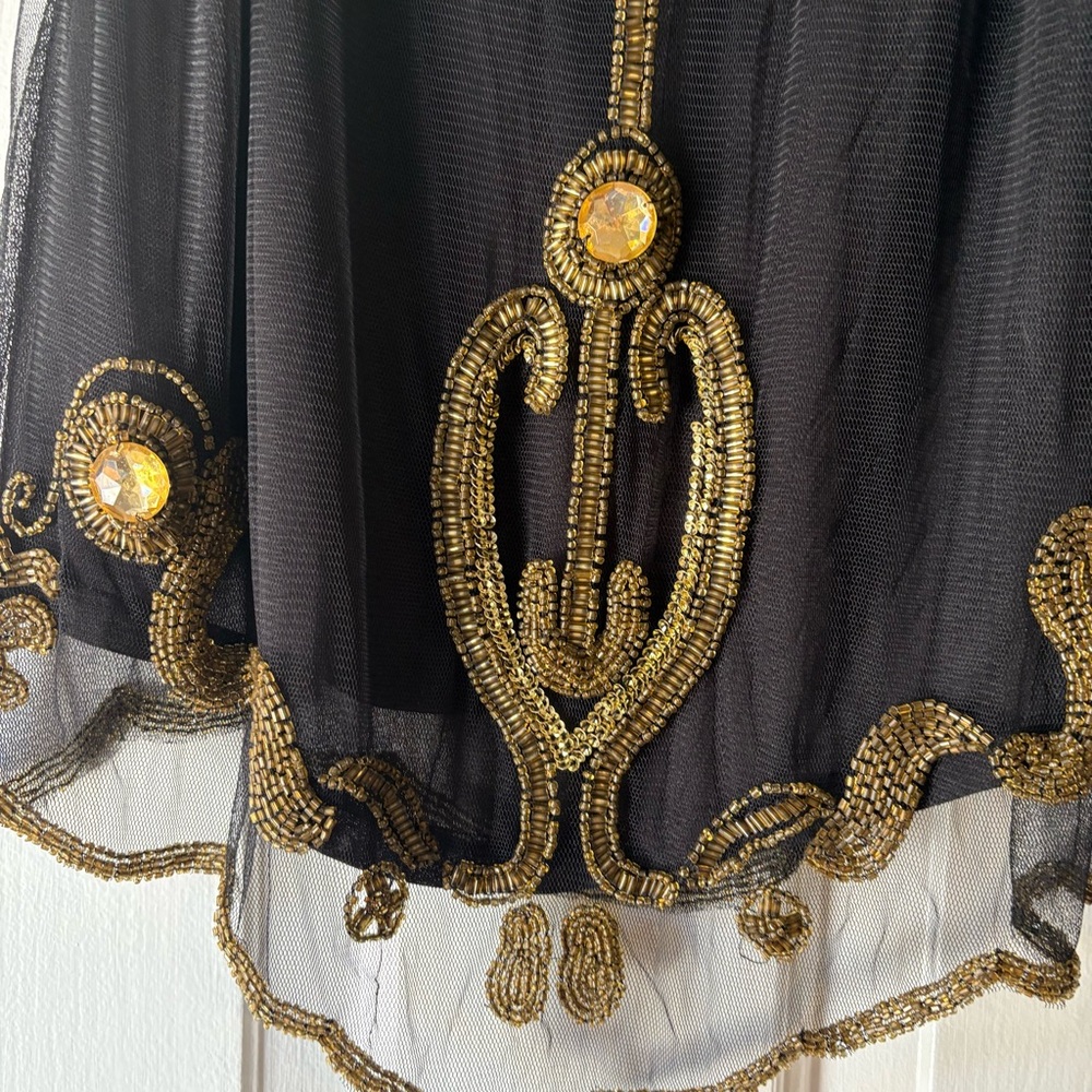 Boston Proper black and bronze gold beaded tank size XS - Picture 3 of 6